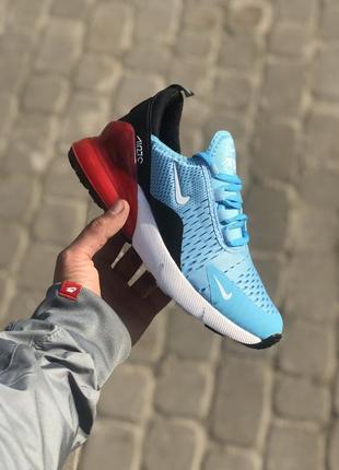 Круті жіночі кросівки nike air max 270 блакитні з чорним