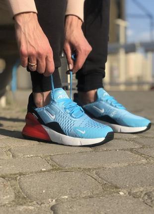 Крутые женские кроссовки nike air max 270	голубые с чёрным2 фото