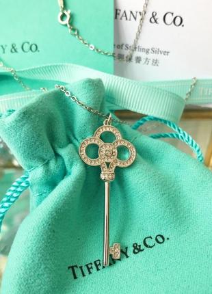 Серебряное ожерелье key pendant tiffany co9 фото