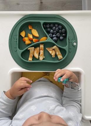 Секційна дитяча тарілка, силіконовий посуд для прикорму2 фото