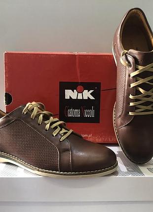 Чоловічі туфлі giatoma niccoli з перфорацією (польща, натуральна шкіра)