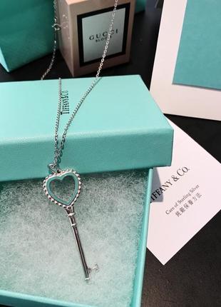 Серебряное ожерелье heart tag pendant tiffany co3 фото