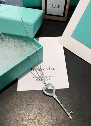 Серебряное ожерелье heart tag pendant tiffany co5 фото