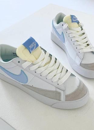 Кроссовки nike blazer low white blue