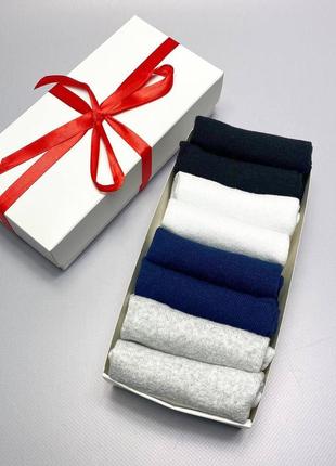 Комплект шкарпеток чоловічих коротких літніх високої якості практичних 41-45 8 пар у подарунковій коробці km6 фото