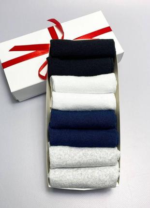 Комплект шкарпеток чоловічих коротких літніх високої якості практичних 41-45 8 пар у подарунковій коробці km3 фото