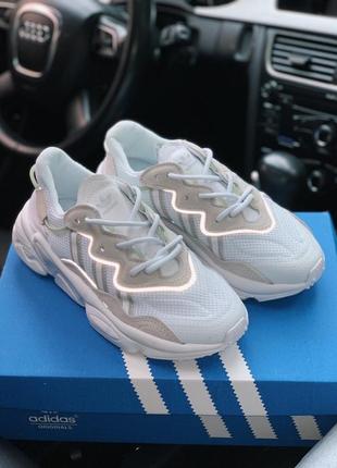 Adidas ozweego white  / женские кроссовки адидас озвего / рефлектив