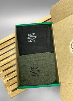 Подарочный набор мужских зимних теплых носков 2 пары 41-45 качественные высокие с крутым принтом на подарок км5 фото
