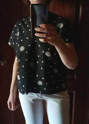 Сатинова футболка блуза бавовна вишивка вінтаж2 фото