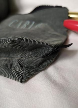 Милая маленькая винтажная тканевая сумка шоппер с кошельком carlo, жатка, болотный хаки8 фото
