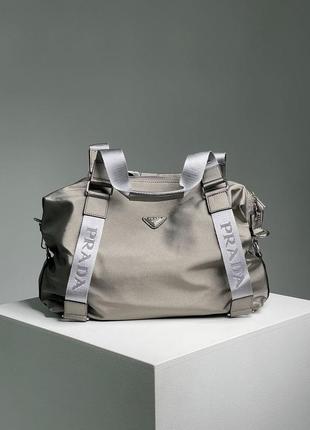 Сумка prada sport silver gray