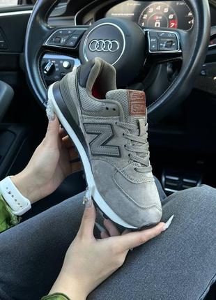 Женские кроссовки new balance 574 premium chocolate3 фото