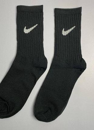 Носки женские высокие черные хлопковые спортивные качественные фирменные nike 1 пара 36-41 крутые модные км