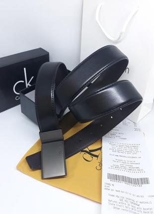 Мужской брендовый ремень черный коричневый двухсторонний подарочная упаковка3 фото