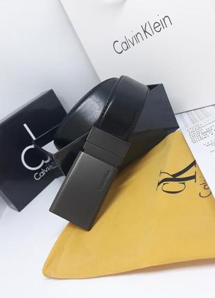 Мужской брендовый ремень черный коричневый двухсторонний подарочная упаковка2 фото