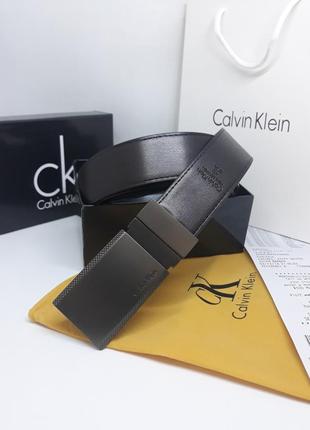 Мужской брендовый ремень черный коричневый двухсторонний подарочная упаковка4 фото