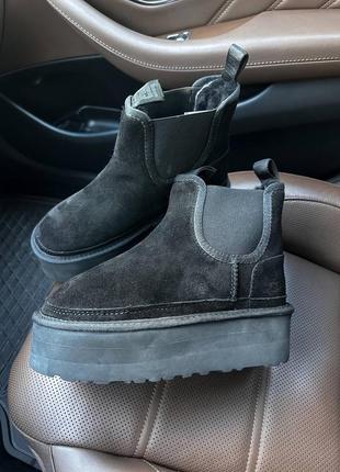 Ugg neumel platform chealsea black premium угги на платформе