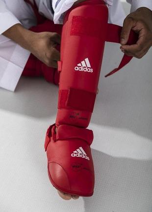 Защита голени и стопы wkf | красный | adidas 661.355 фото