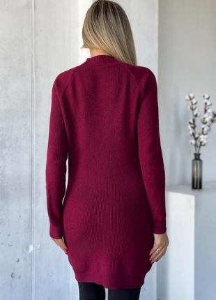 Бордовий кашеміровий светр-туніка3 фото