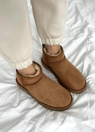 Женские угги ugg classic ultra mini caramel ультра мини5 фото