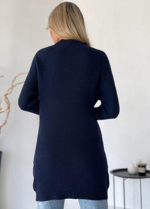Темно-синій кашеміровий светр-туніка3 фото