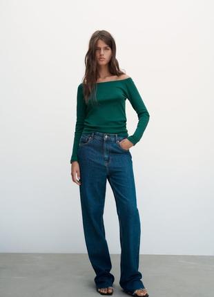 Топ с открытыми плечами zara кофта лонгслив3 фото