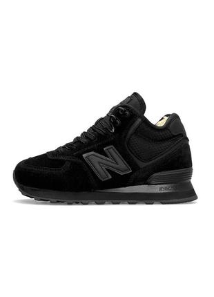 Зимние кроссовки 2024 ! new balance 574 высокие черный цвет2 фото