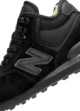 Зимние кроссовки 2024 ! new balance 574 высокие черный цвет8 фото