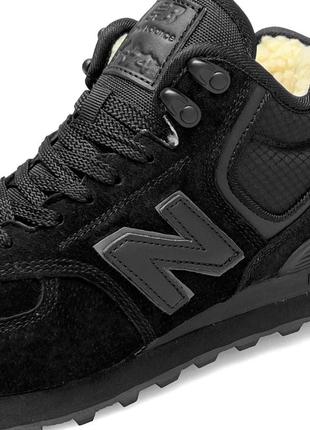 Зимние кроссовки 2024 ! new balance 574 высокие черный цвет7 фото