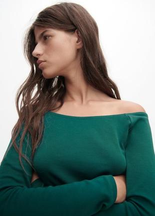 Топ с открытыми плечами zara кофта лонгслив4 фото