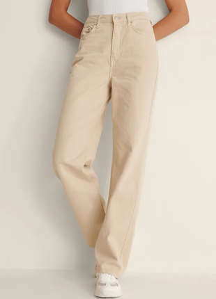Стильные прямые джинсы с высокой посадкой3 фото