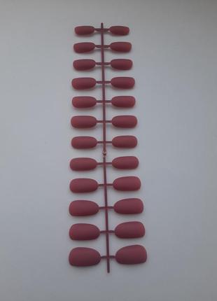 Ногти накладные темно-розовые матовые, набор накладных ногтей 24 шт2 фото