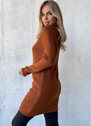 Коричневий кашеміровий светр-туніка2 фото