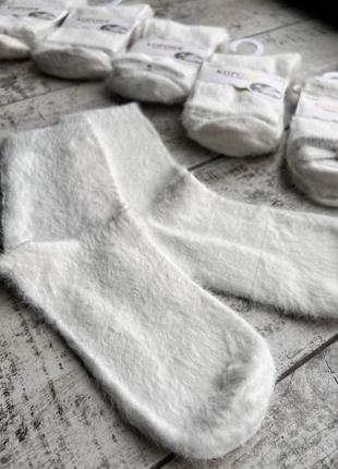Підліткові зимові високі вовняні норкові шкарпетки 36-41р.білі.2 фото