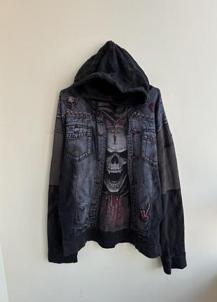 Рок худи metallica ac/dc merch толстовка с черепом кофта vintage