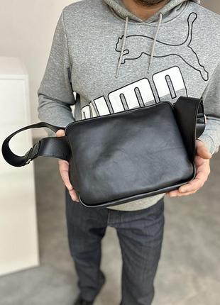 Сумка бананка мужская натуральная кожа италия