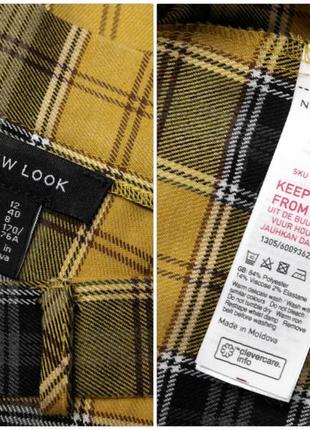 Брендовая юбка мини "new look" желтая в клетку на пуговицах. размер uk12/eur40.7 фото
