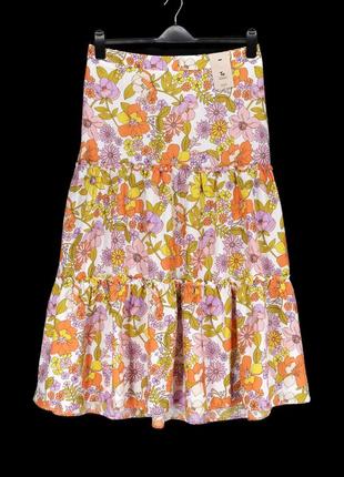 Новая брендовая длинная юбка "tu" в цветочек. размер uk16.
