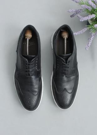 Charles tyrwhitt hybrid sneakers кожаные туфли 43 44 черные современные с белой подошвой на выпускной свадьбы торжественные классические5 фото