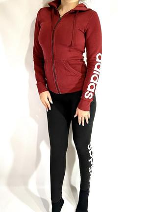 Кофтинка жіноча adidas/ спортивна кофта adidas бордова7 фото
