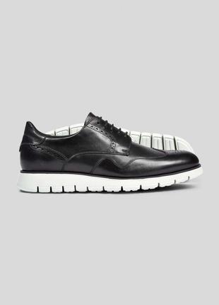 Charles tyrwhitt hybrid sneakers броги шкіряні туфлі 43 44 чорні сучасні з білою підошвою на випускний весілля урочисті класичні1 фото