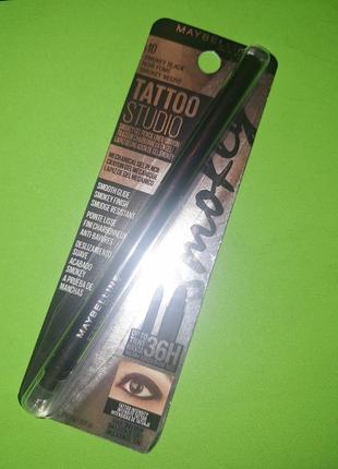 Олівець maybelline tattoostudio liner black gel pencil waterproof smokey black 102 фото