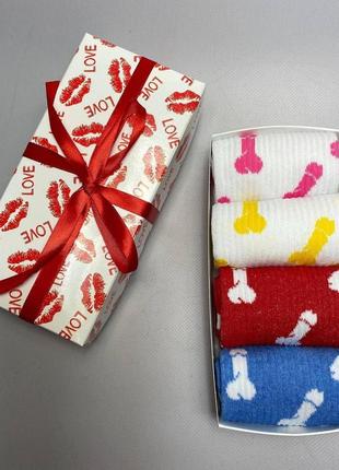 Подарочный бокс носков для мужчин 40-45 р на 4 пары разноцветные и яркие, красивые и повседневные качественные3 фото