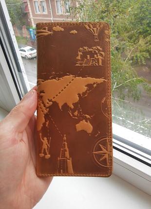 Кошелек кожаный желтый песочный