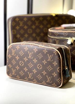 Кейс для косметики коричневый косметичка канва брендовыйв стиле louis vuitton