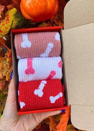 Набір трикотажних жіночих шкарпеток 36-41 на 3 пари з незвичайним принтом довгі та якісні, оригінальні