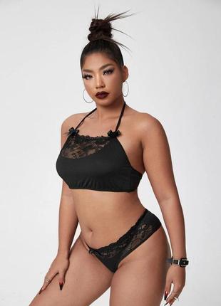 Комплект нижньої білизни жіночий shein чорний (512 black (1xl (eu46))4 фото