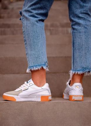 Кожаные кроссовки puma cali exotic в белом цвете  (36-40)10 фото