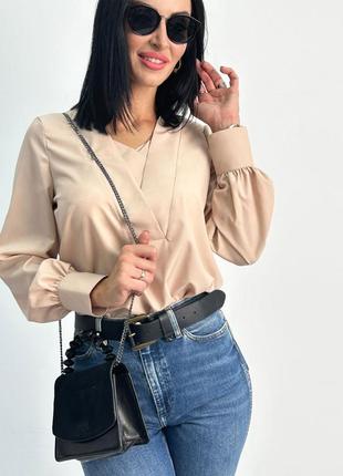 Жіноча блуза з довгим рукавом +великі розміри5 фото