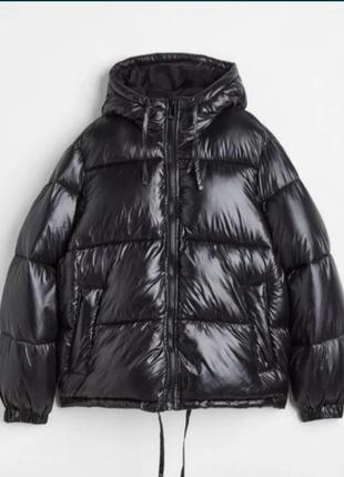 Куртка пуффер лакова глянець h&m